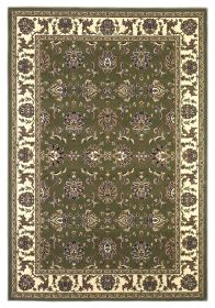 9' X 13'  Polypropylene Green Or  Ivory  Area Rug