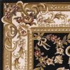 10' X 13' Black Ivory Machine Woven Hand Carved Floral Medallion Area Rug