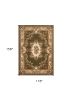 10' X 13' Green Ivory Machine Woven Hand Carved Floral Medallion Area Rug