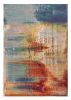 10' X 13' Blue Rust Orange Machine Woven Abstract Brushstrokes Area Rug