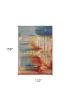 10' X 13' Blue Rust Orange Machine Woven Abstract Brushstrokes Area Rug