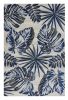 10' X 13' Grey Blue Machine Woven Tropical Leaves Area Rug