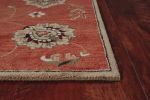 3' X 5' Sienna Orange Hand Tufted Wool Traditional Floral Area Rug