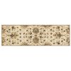 8' Champagne Wool Floral Handmade Runner Rug