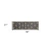 7' Midnight Blue Hand Tufted Wool Traditional Floral Runner Rug