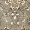 7' Grey Hand Tufted Wool Traditional Floral Area Rug