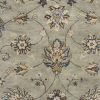 3' X 5' Grey Floral Vines Wool Area Rug