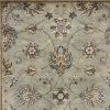 3' X 5' Grey Floral Vines Wool Area Rug
