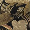 3' X 5' Midnight Black Hand Tufted Tropical Leaves Indoor Area Rug