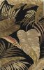 3' X 5' Midnight Black Hand Tufted Tropical Leaves Indoor Area Rug