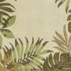 3' X 5' Ivory Hand Tufted Bordered Tropical Leaves Area Rug