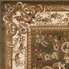 5' X 8' Green Or Ivory Floral Bordered Indoor Area Rug