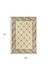5' X 8' Ivory Machine Woven Hand Carved Fleur De Lis Indoor Area Rug