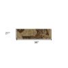8' Mocha Brown Hand Tufted Tropical Leaves Indoor Runner Rug