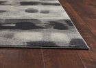 5' X 8' Shades Of Grey Machine Woven Abstract Brushstroke Indoor Area Rug