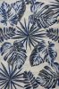 5' X 8' Grey Blue Machine Woven Tropical Indoor Area Rug