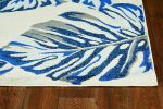 5' X 8' Grey Blue Machine Woven Tropical Indoor Area Rug