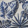 5' X 8' Grey Blue Machine Woven Tropical Indoor Area Rug