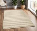 3' X 5' White Ivory Hand Woven Knobby Cornish Stripe Indoor Area Rug