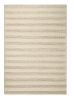 3' X 5' White Ivory Hand Woven Knobby Cornish Stripe Indoor Area Rug