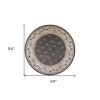 8' Round  Polypropylene Grey Or  Ivory  Area Rug