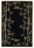 4' X 6' Black Hand Tufted Bordered Bamboo Indoor Area Rug