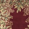3' X 6' Ruby Red Wool Leaves Hand Tufted Area Rug