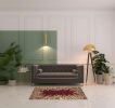3' X 6' Ruby Red Wool Leaves Hand Tufted Area Rug