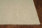 8' Ivory Wool Quatrefoil Hand Tufted Runner Rug
