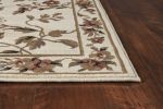 8' Ivory Octagon Floral Area Rug