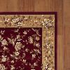 Red And Beige Octagon Floral Vines Area Rug