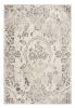 5' X 8' Grey Machine Woven Distressed Floral Medallion Indoor Area Rug
