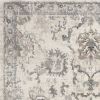5' X 8' Ivory Machine Woven Distressed Floral Traditional Indoor Runner Rug