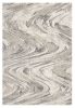 5' X 8' Natural Abstract Wave Brushstrokes Indoor Area Rug