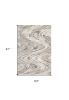 5' X 8' Natural Abstract Wave Brushstrokes Indoor Area Rug