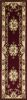 7' Red and Ivory Floral Border Round Rug