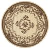 8' Ivory Round Floral Area Rug