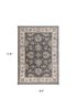 8' X 10' Grey Ivory Floral Indoor Area Rug
