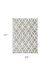 5' X 8' Grey Ivory Machine Woven Ogee Indoor Area Rug