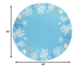 8' Sea Blue Hand Hooked Bordered Coral Reef Round Indoor Area Rug
