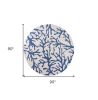 7' Round Ivory Or Blue Corals Indoor Area Rug
