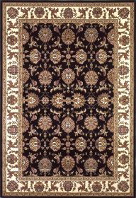 2' X 3' Black Ivory Machine Woven Floral Traditional Indoor Accent Rug
