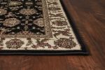 2' X 3' Black Ivory Machine Woven Floral Traditional Indoor Accent Rug