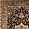 2' X 3' Black Beige Machine Woven Floral Medallion Indoor Accent Rug