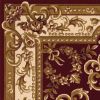 2' X 3' Red and Ivory Floral Border Area Rug