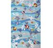 2' X 4' Blue Fish and Coral Hand Tufted Area Rug