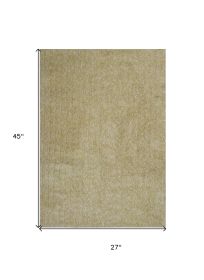 2' X 4' Polyester Yellow Heather Area Rug