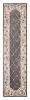 8' Grey Ivory Bordered Floral Indoor Runner Rug