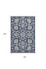 3' X 5' Blue and Ivory Area Rug