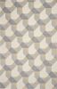2' X 4' Ivory Or Grey Polygon Pattern Wool Area Rug